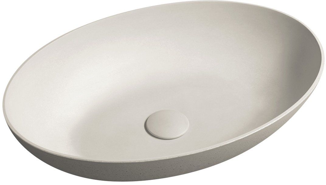 Sapho Formigo lavabo 60x40 cm ovale da appoggio marrone/beige FG214