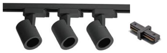 GTV Trax Bis lampada per binario elettrificato 3x20 W nero XLT-Z3OP20SZ1B-10