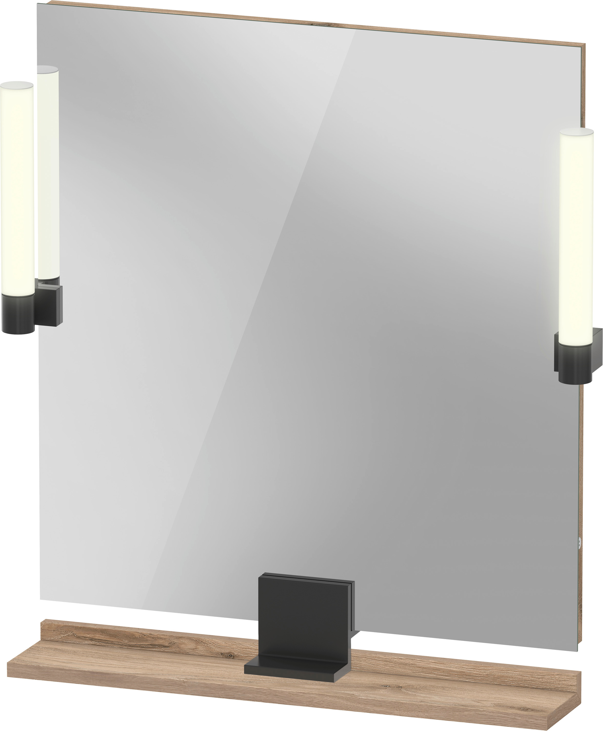 Duravit Sivida specchio 65x65 cm quadrata con illuminazione nero-legno SV74210BD550000
