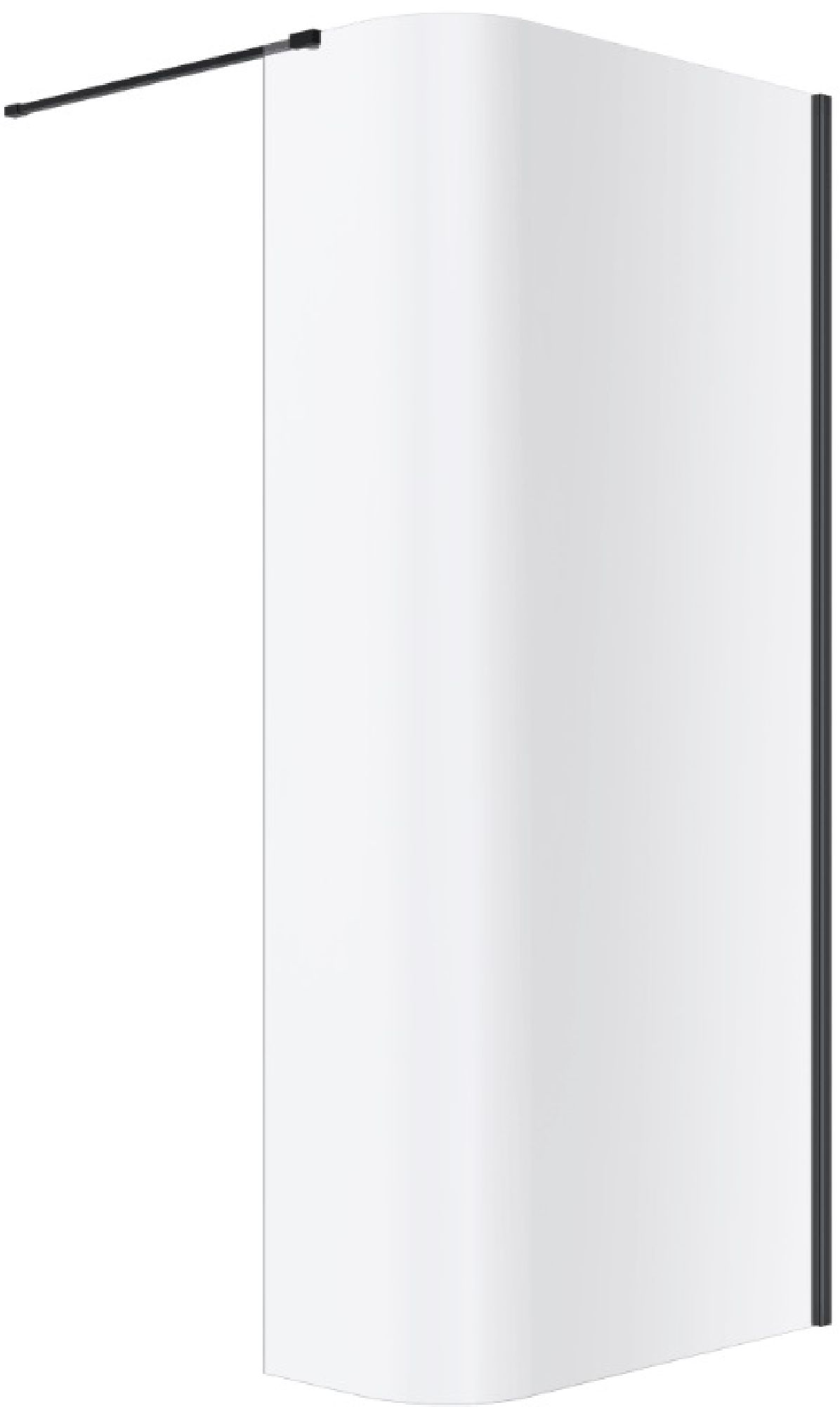 Excellent Vidoq parete doccia walk-in 83 cm nero opaca/vetro trasparente KAEX.1507.830.LP.BL
