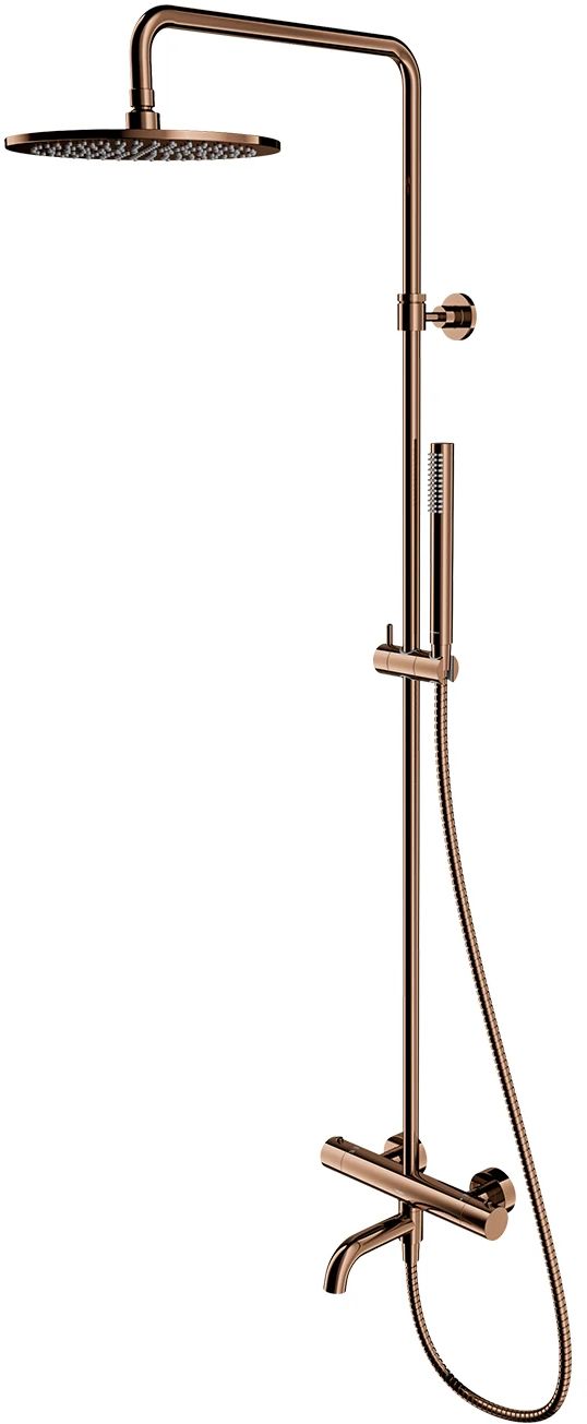 Omnires Y set per vasca e doccia a parete con termostato con soffione rame Y1234CP