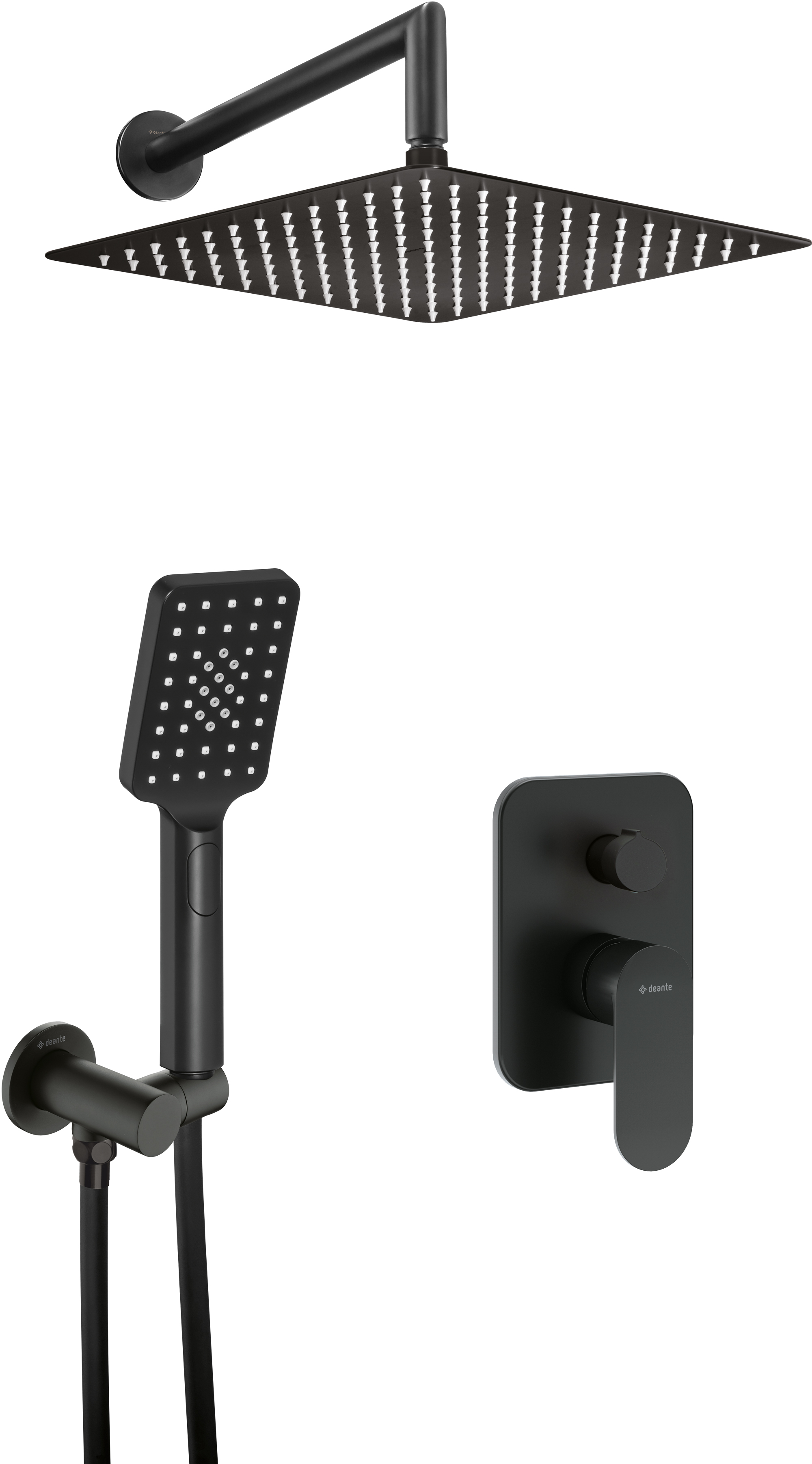 Deante Arnika set doccia da incasso con soffione nero NAC_N9LP