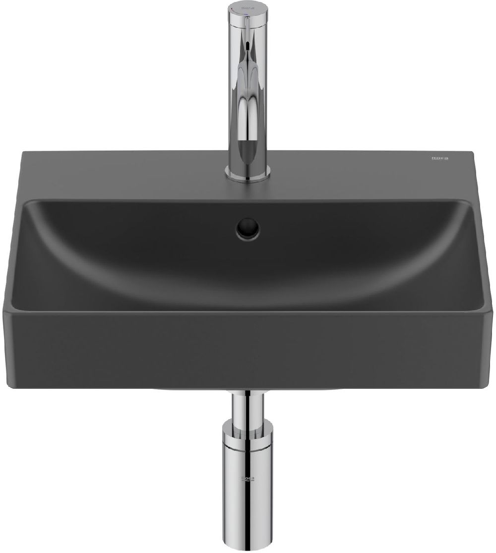 Roca Ona lavabo 45x36 cm rettangolare a parete nero A327682080