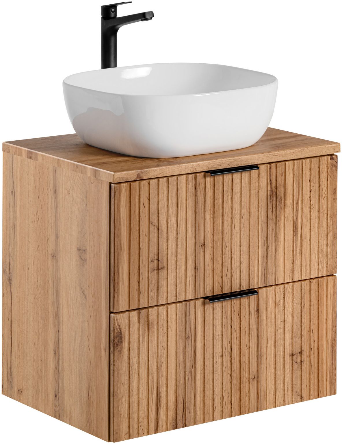 Set armadietto Comad Adel Oak ADEL OAK 82-60-B-2S, lavabo Comad Smile UM-6252SMILE40DP, BLAT UN. 89-60-B WOTAN