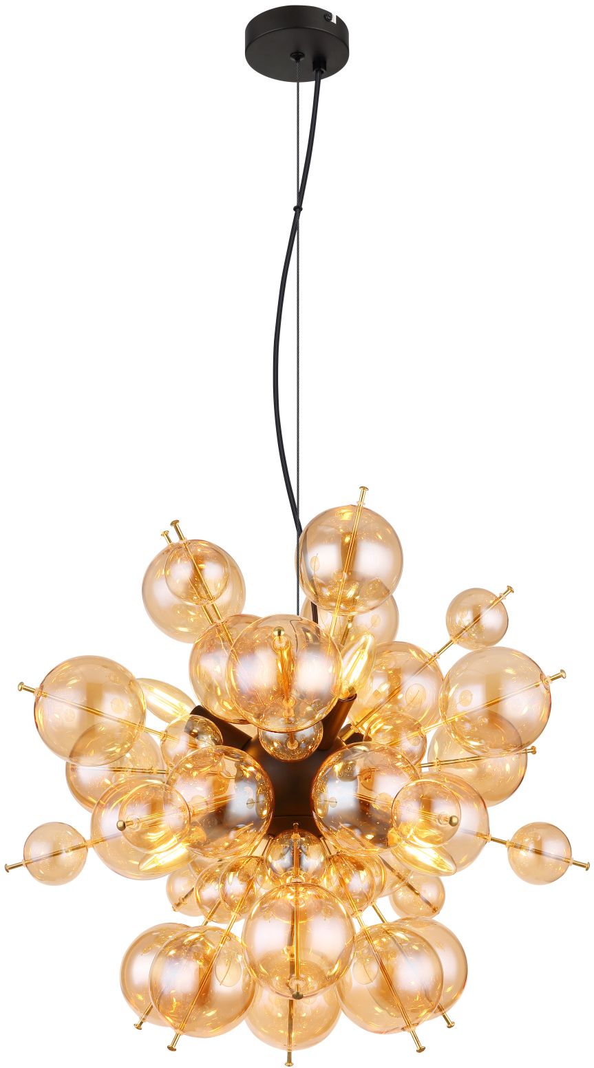 Globo Lighting Udo lampada sospesa 6x25 W nero-oro-ambra 15633HA