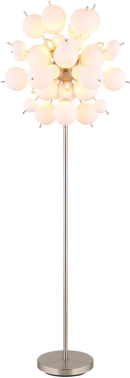 Globo Lighting Udo lampada da terra 6x25 W bianco-nero-nichel 15633SO