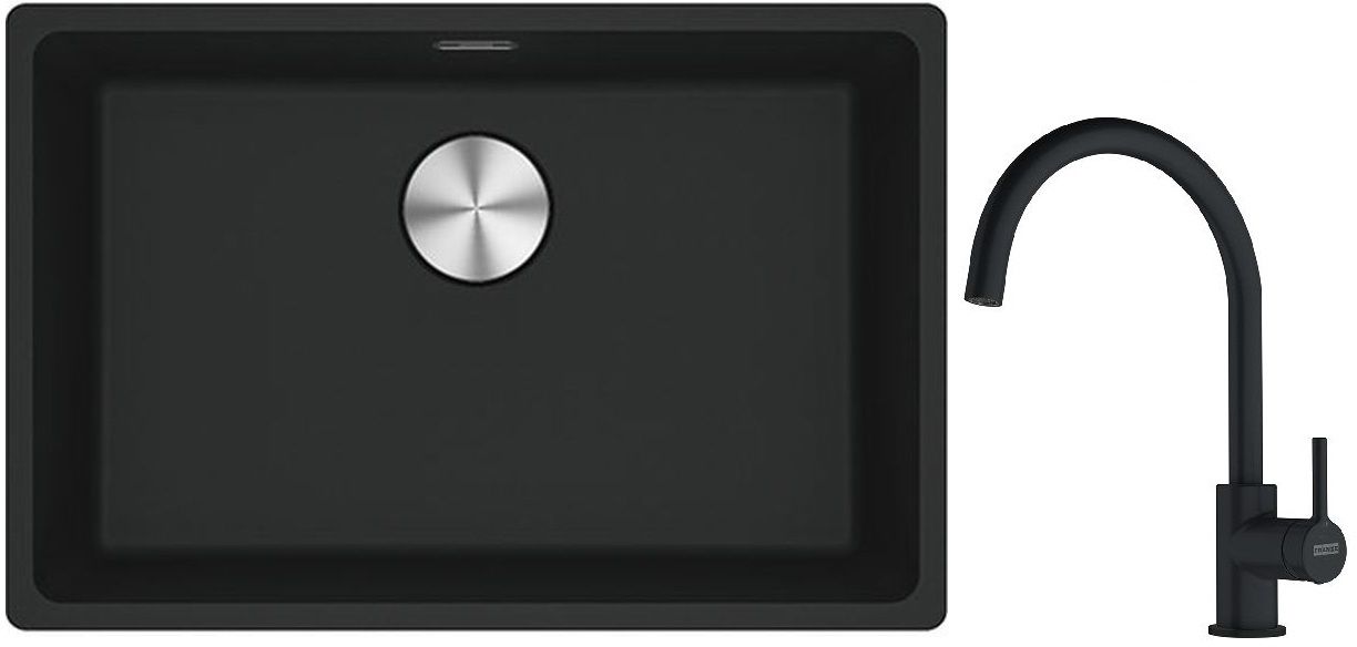 Set lavello in granito Franke Maris 125.0686.715, rubinetto da cucina Franke Lina 115.0626.019