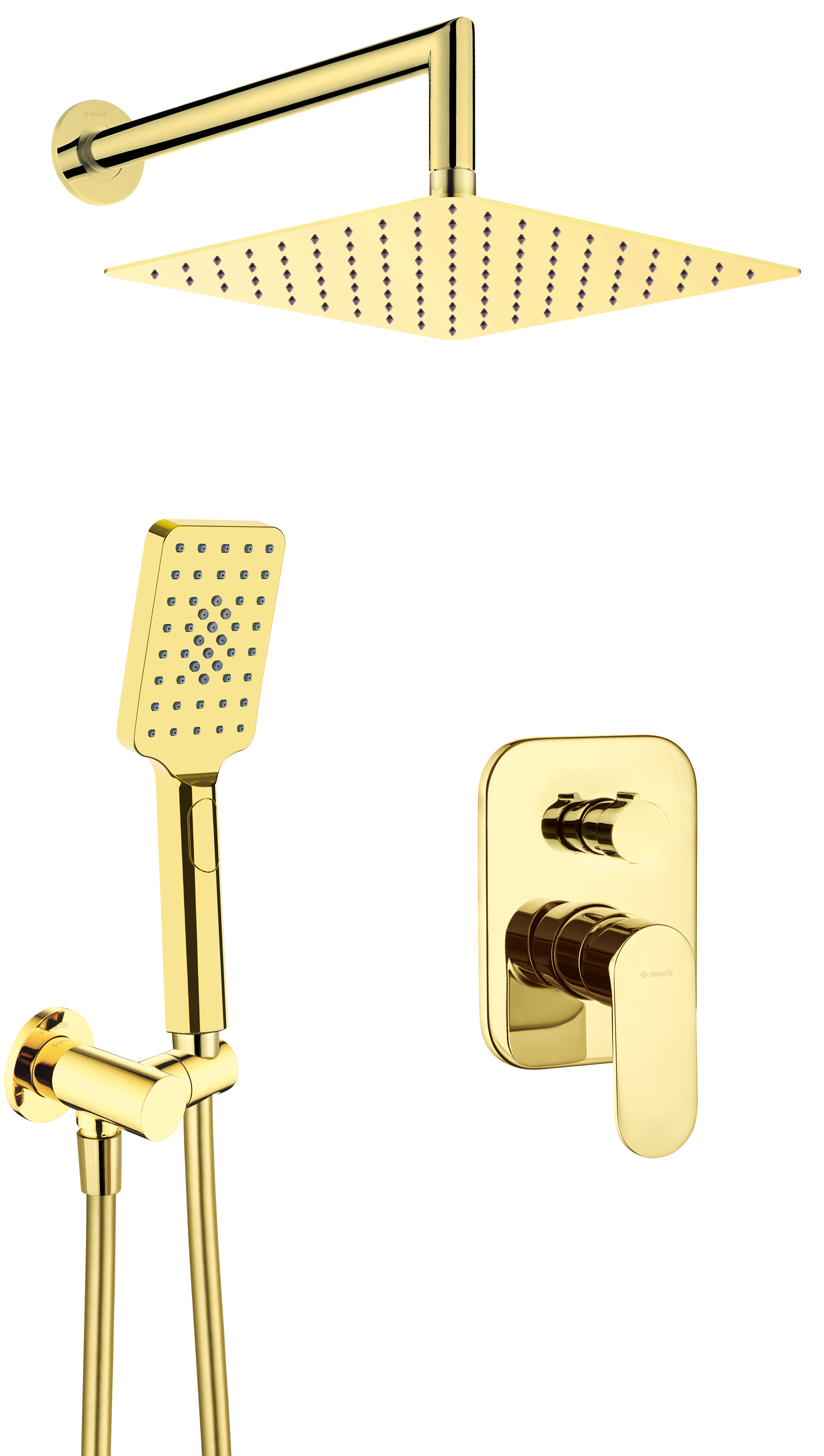 Deante Alpinia set doccia da incasso con soffione oro NAC_Z9LP