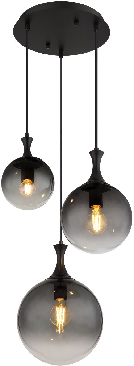 Globo Lighting Dalton lampada sospesa 3x10 W nero-fumé 15885-3H