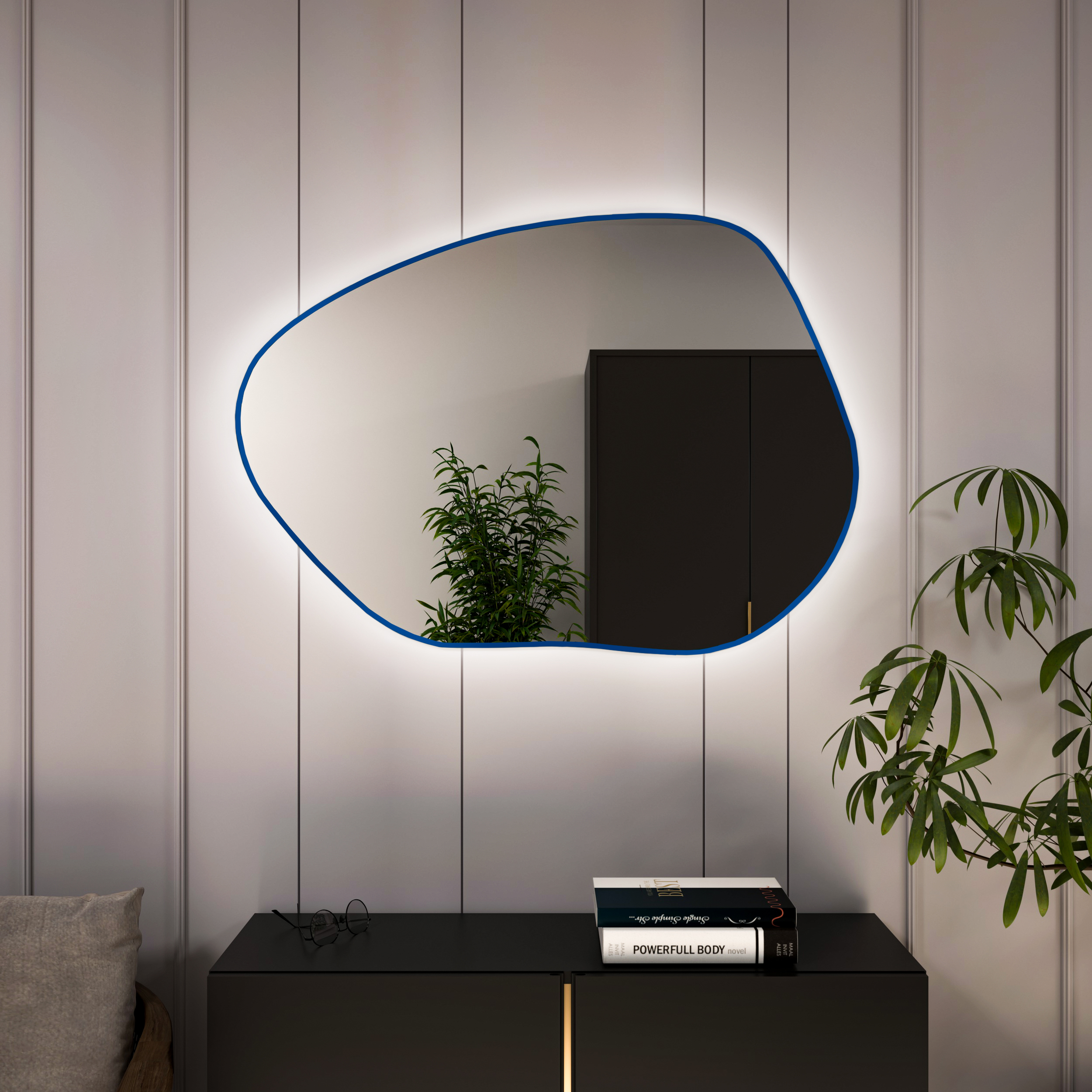 Baltica Design Bright Stain I specchio 90x64 cm con illuminazione blu 5904107931562