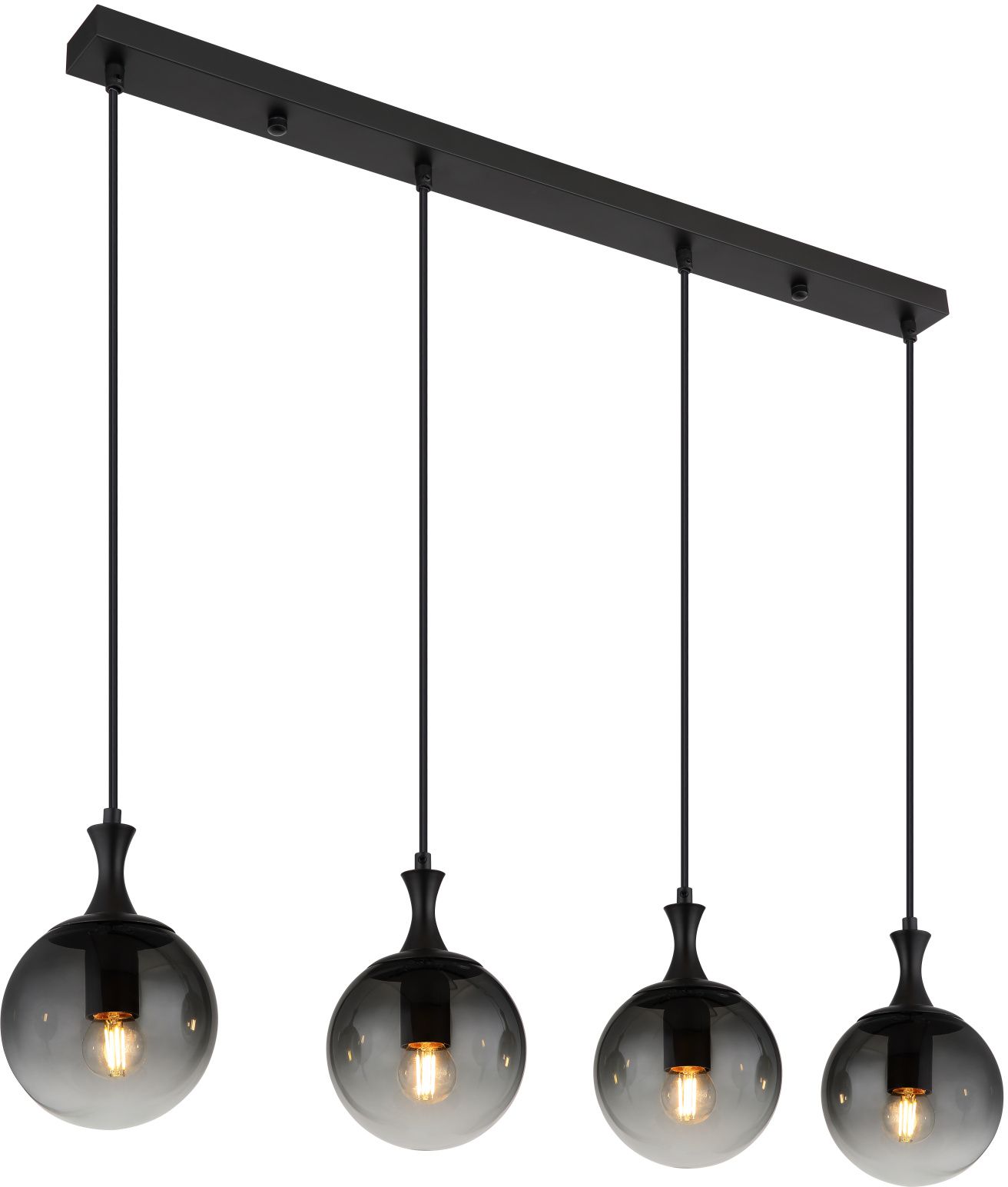 Globo Lighting Dalton lampada sospesa 4x40 W nero-fumé 15885-4H