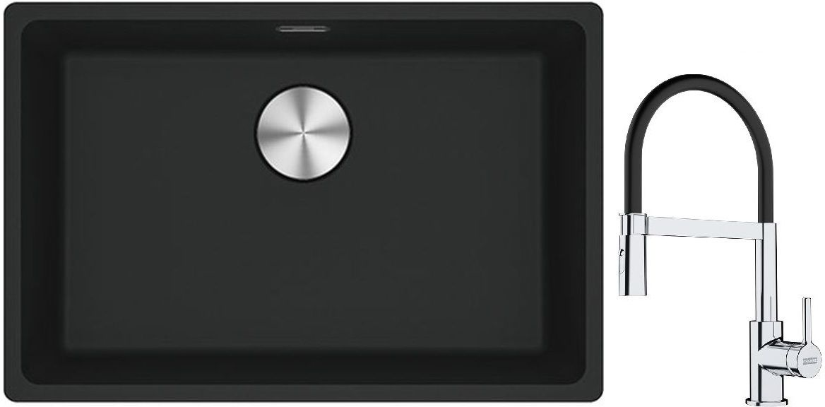 Set lavello in granito Franke Maris 125.0686.715, rubinetto da cucina Franke Lina 115.0626.085