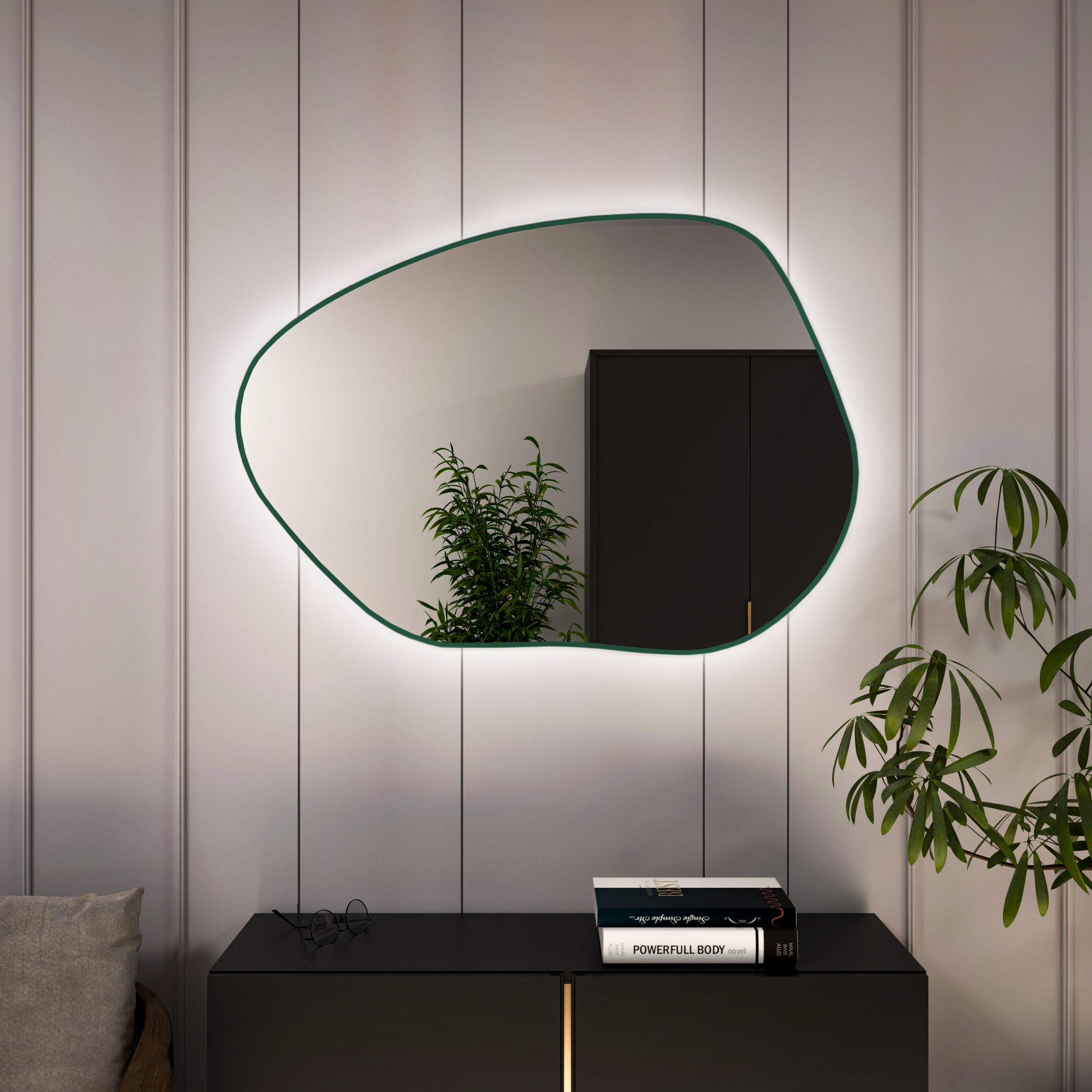 Baltica Design Bright Stain I specchio 100x72 cm con illuminazione verde 5904107931753