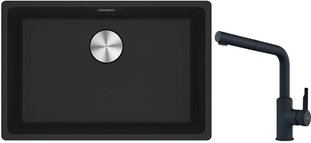 Set lavello in granito Franke Maris 125.0686.715, rubinetto da cucina Franke Urban 115.0627.523