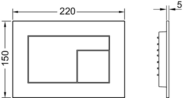 Tece Velvet placca di comando per WC || 9240733
