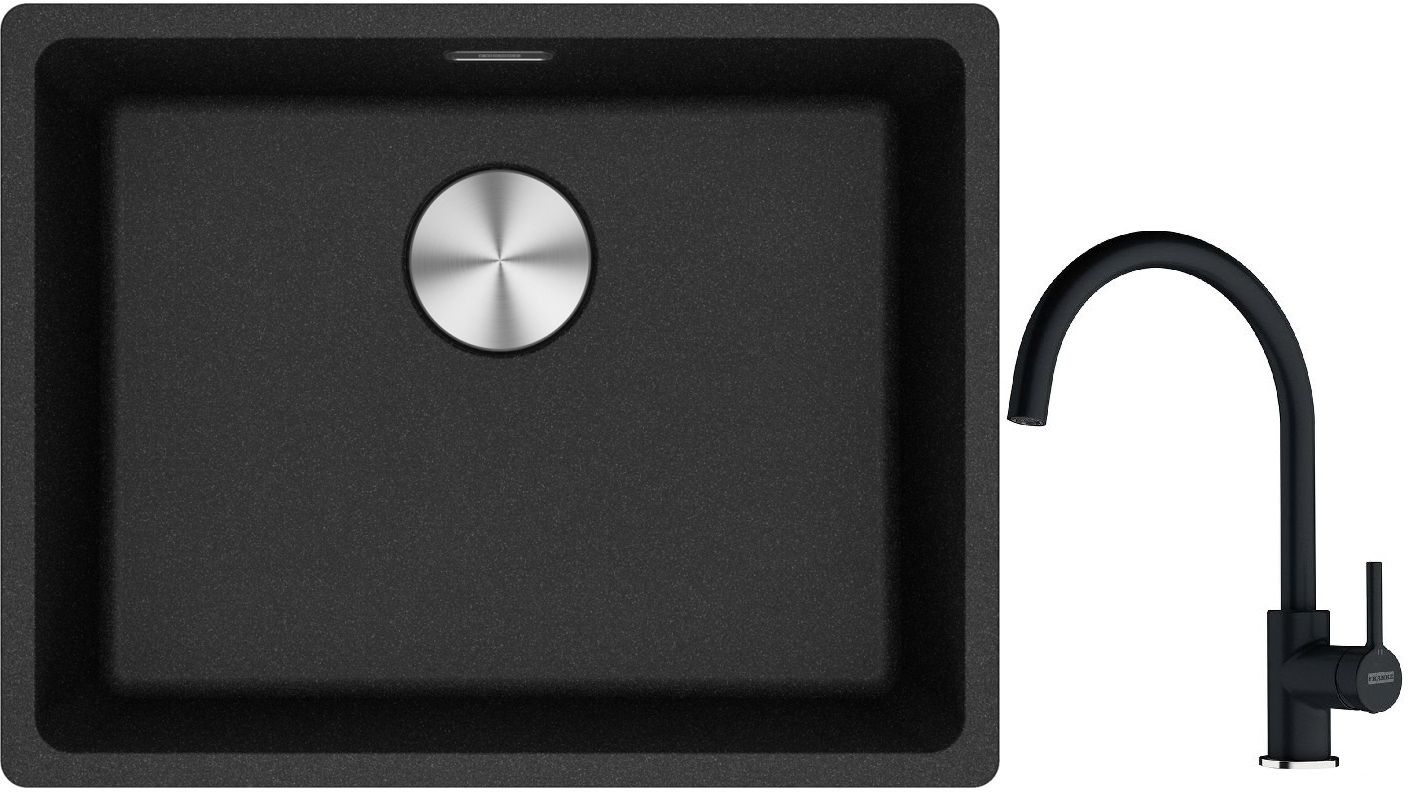 Set lavello in granito Franke Maris 125.0686.716, rubinetto da cucina Franke Lina 115.0626.020