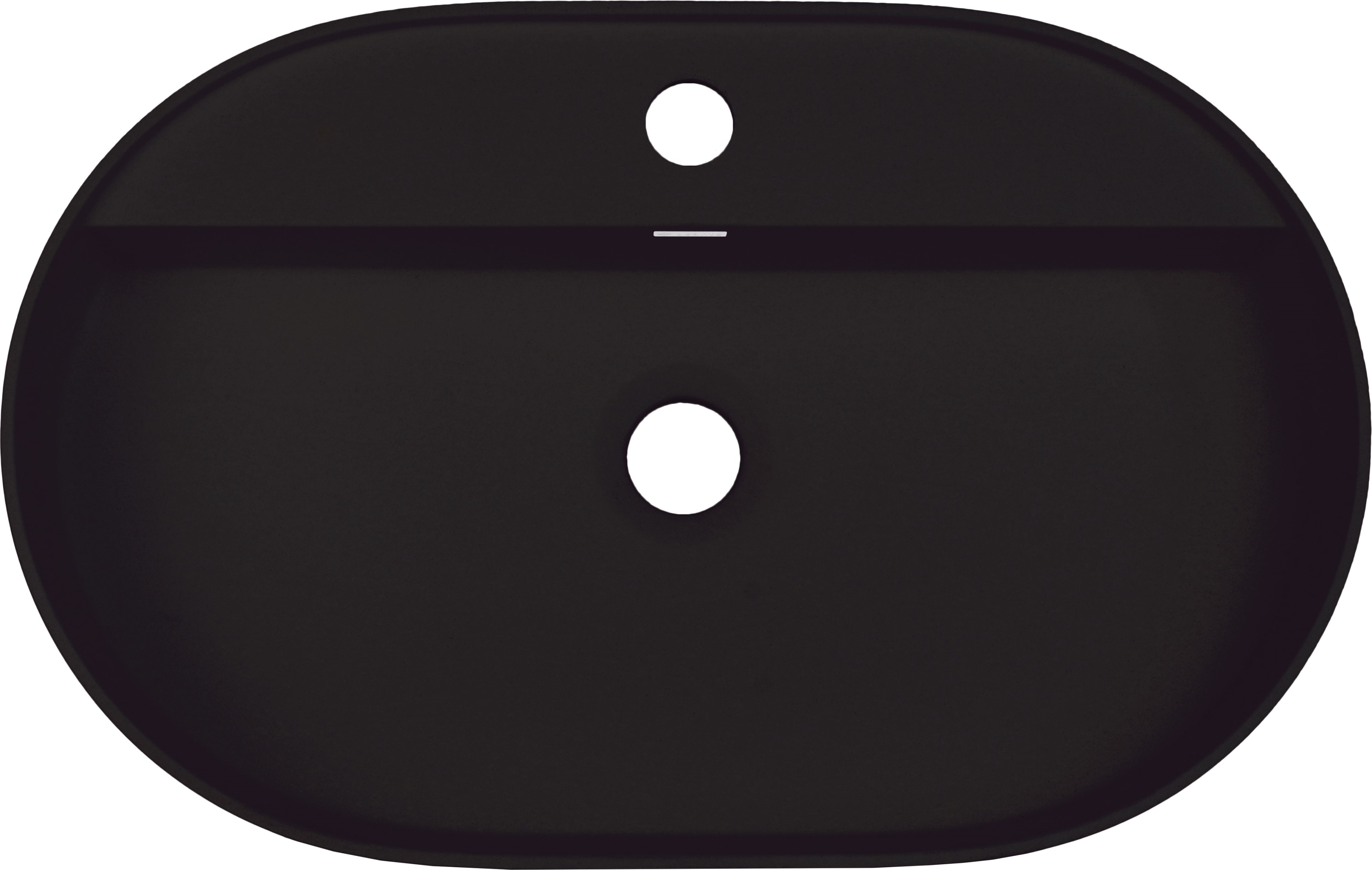 Deante Silia lavabo 55x35 cm ovale da appoggio nero CQS_NU6B