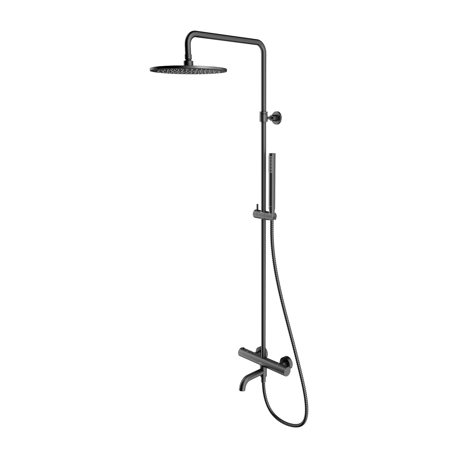 Omnires Y set per vasca e doccia a parete con termostato con soffione grafite Y1234GR