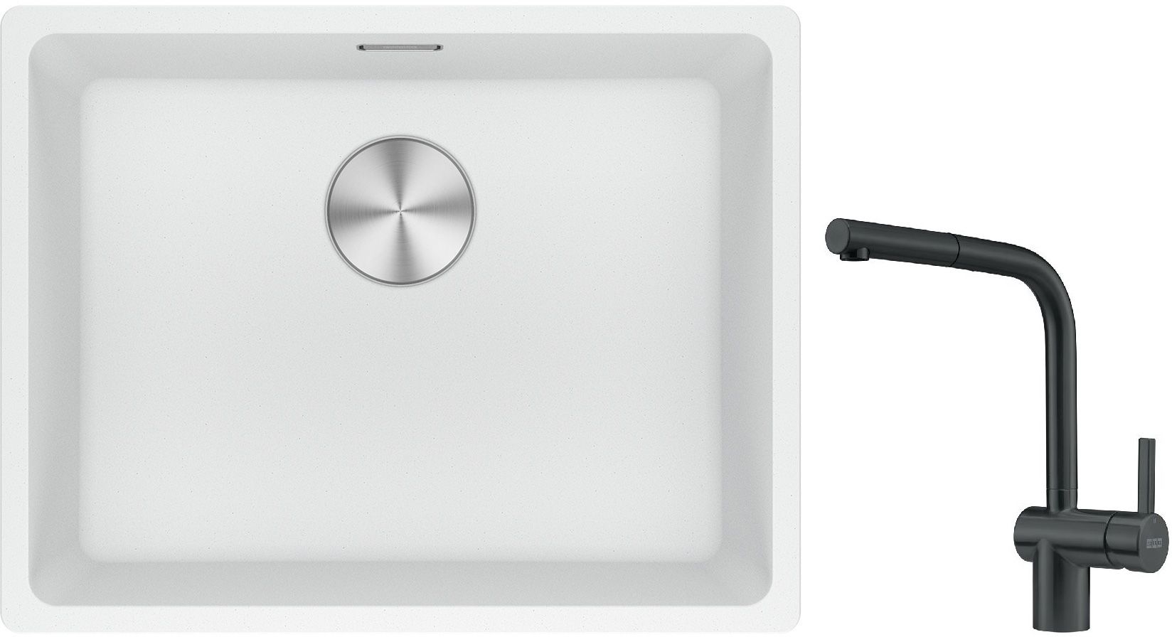 Set lavello in granito Franke Maris 125.0686.719, rubinetto da cucina Franke Atlas 115.0550.427