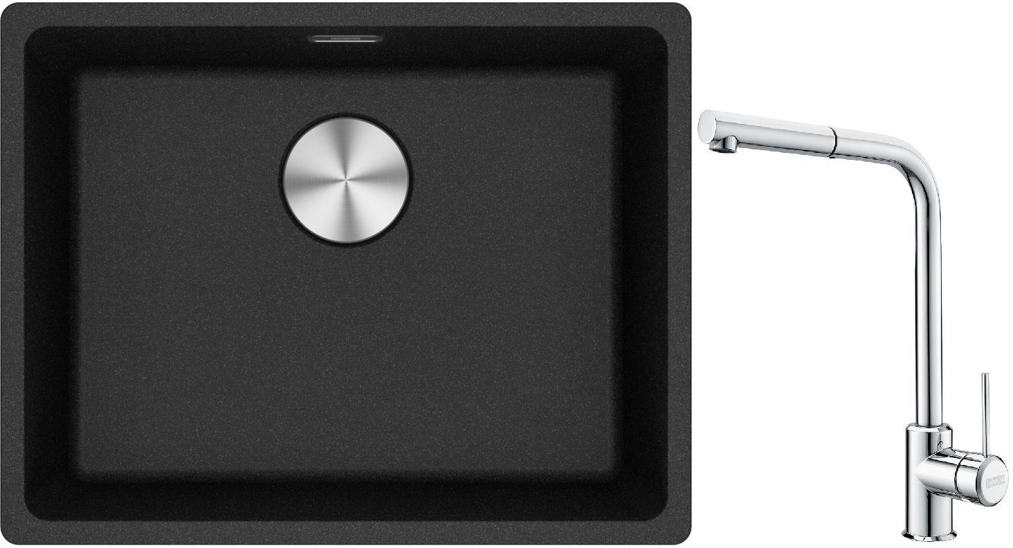 Set lavello in granito Franke Maris 125.0686.716, rubinetto da cucina Franke Sirius Side 115.0668.280