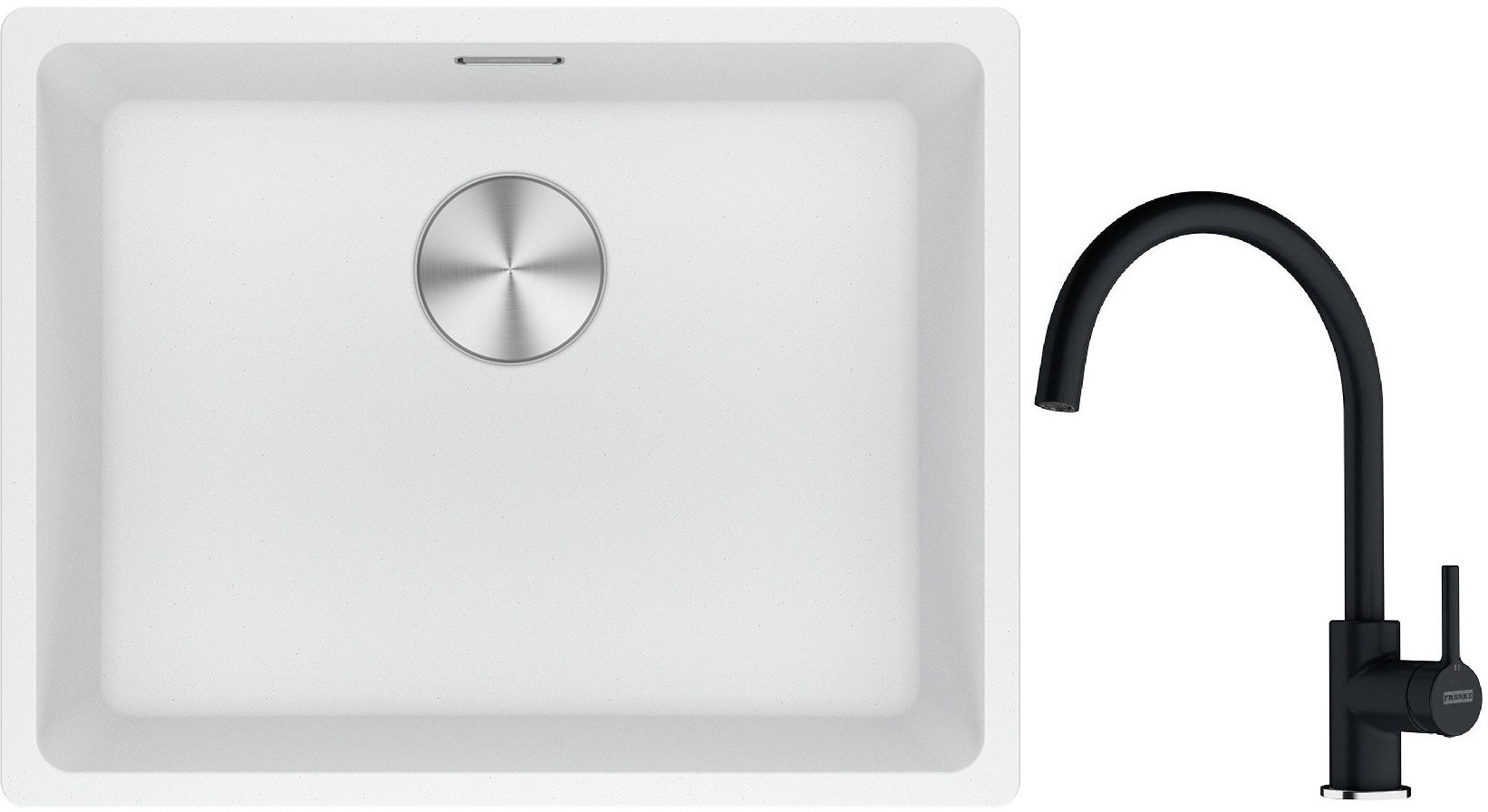 Set lavello in granito Franke Maris 125.0686.719, rubinetto da cucina Franke Lina 115.0626.020