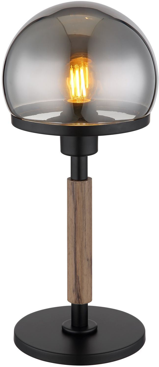 Globo Lighting Haku lampada da tavolo 1x40 W nero-fumé-legno 21954S