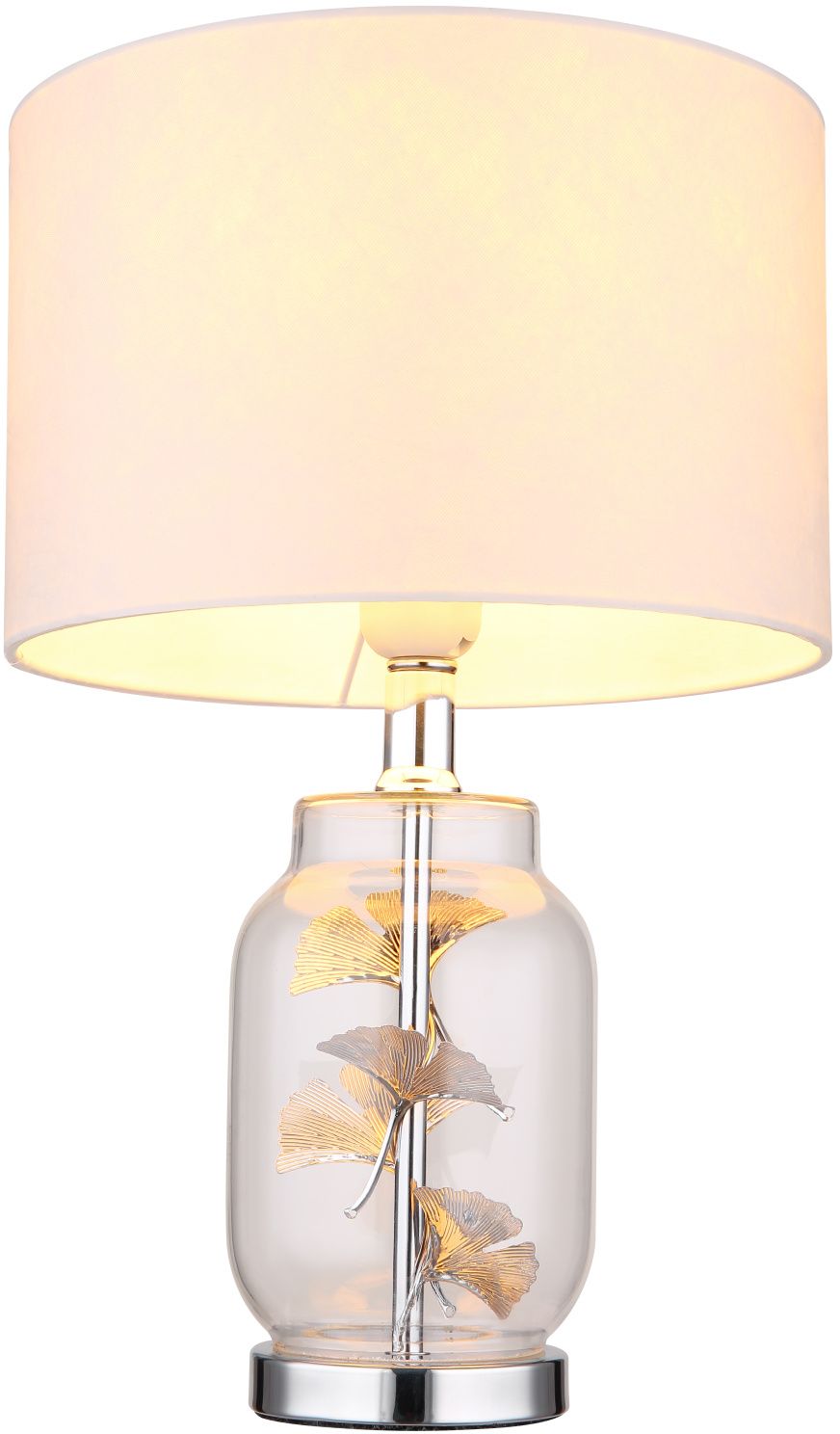 Globo Lighting Ginko lampada da tavolo 1x40 W bianco-trasparente-cromo 24141C