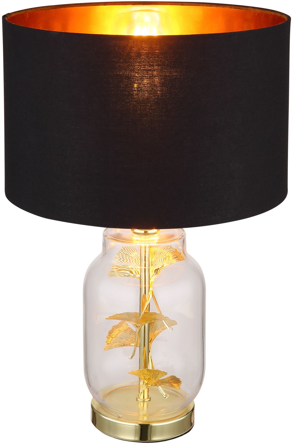 Globo Lighting Ginko lampada da tavolo 1x40 W nero-trasparente-ottone 24141M