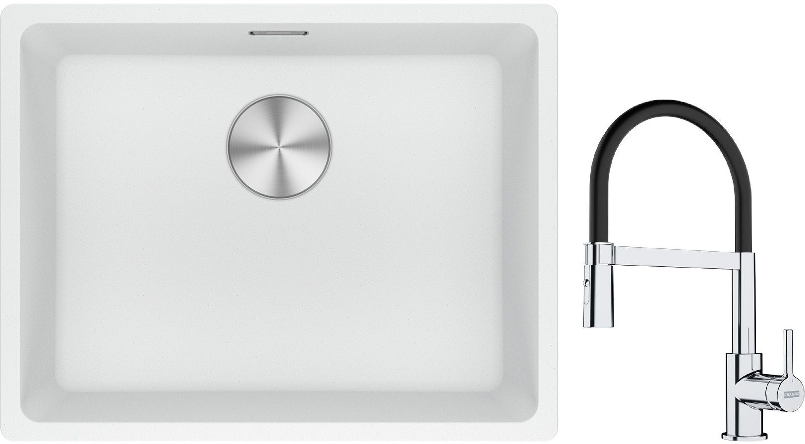 Set lavello in granito Franke Maris 125.0686.719, rubinetto da cucina Franke Lina 115.0626.085