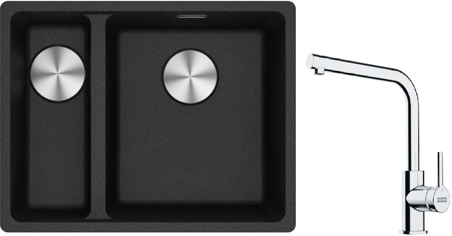 Set lavello in granito Franke Maris 125.0687.269, rubinetto da cucina Franke Lina 115.0693.230