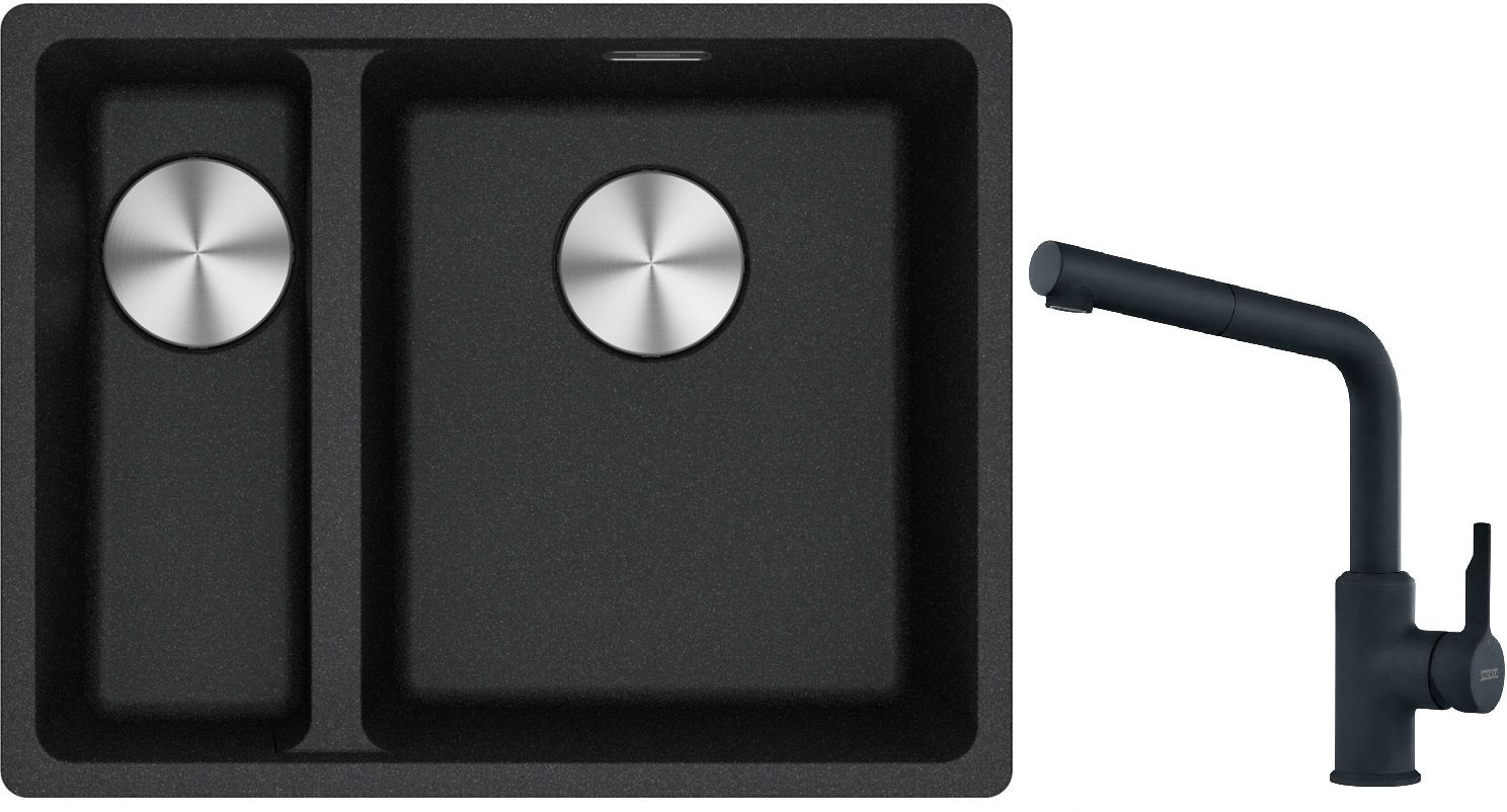 Set lavello in granito Franke Maris 125.0687.269, rubinetto da cucina Franke Urban 115.0627.523