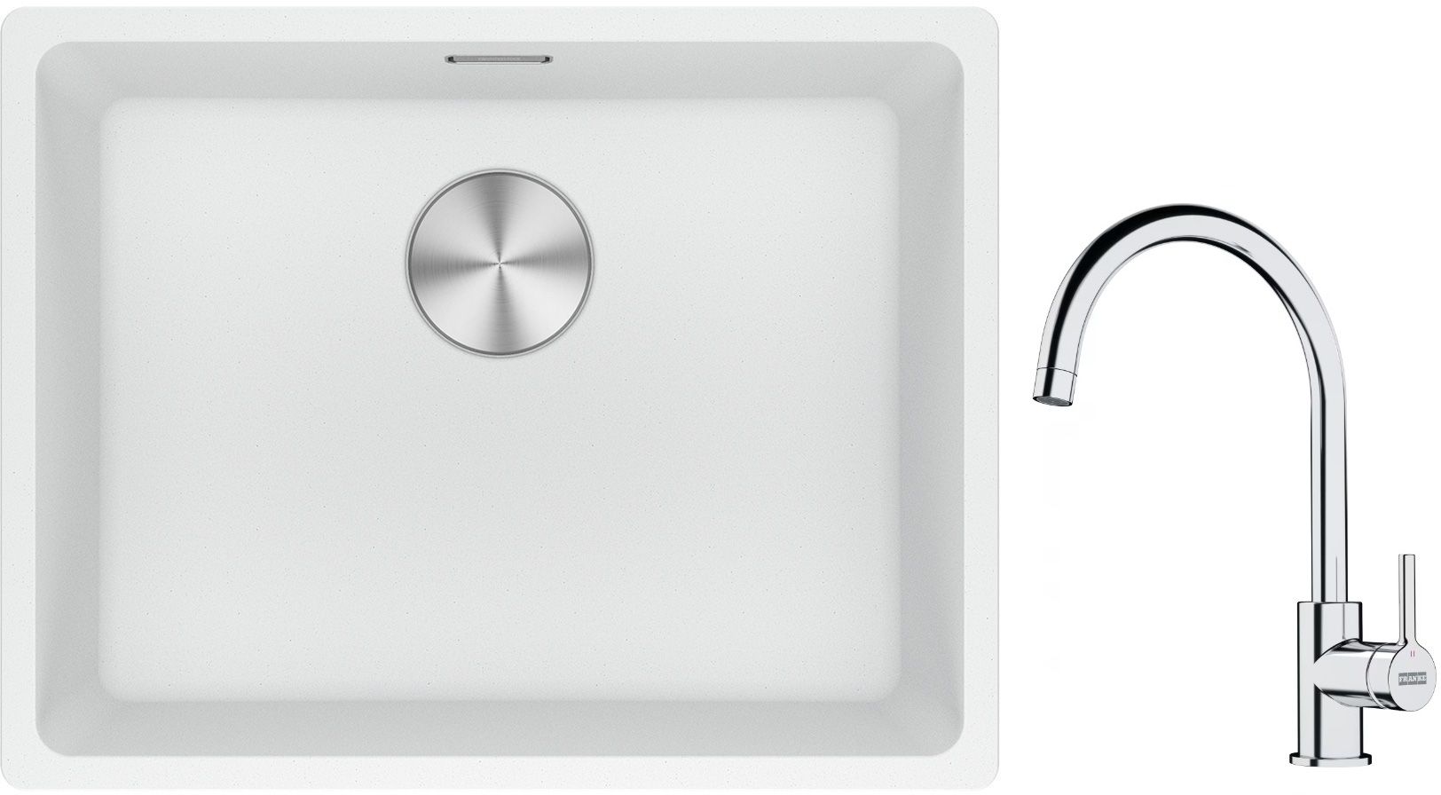 Set lavello in granito Franke Maris 125.0686.719, rubinetto da cucina Franke Lina 115.0693.228