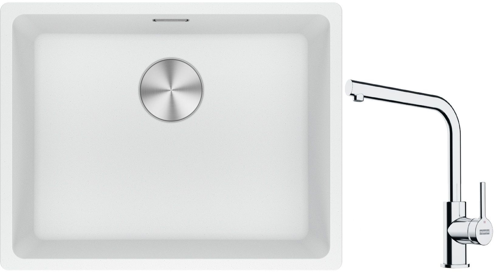 Set lavello in granito Franke Maris 125.0686.719, rubinetto da cucina Franke Lina 115.0693.230
