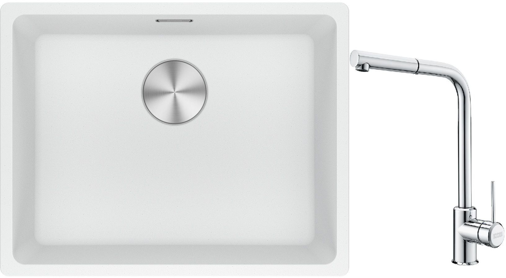 Set lavello in granito Franke Maris 125.0686.719, rubinetto da cucina Franke Sirius Side 115.0668.280