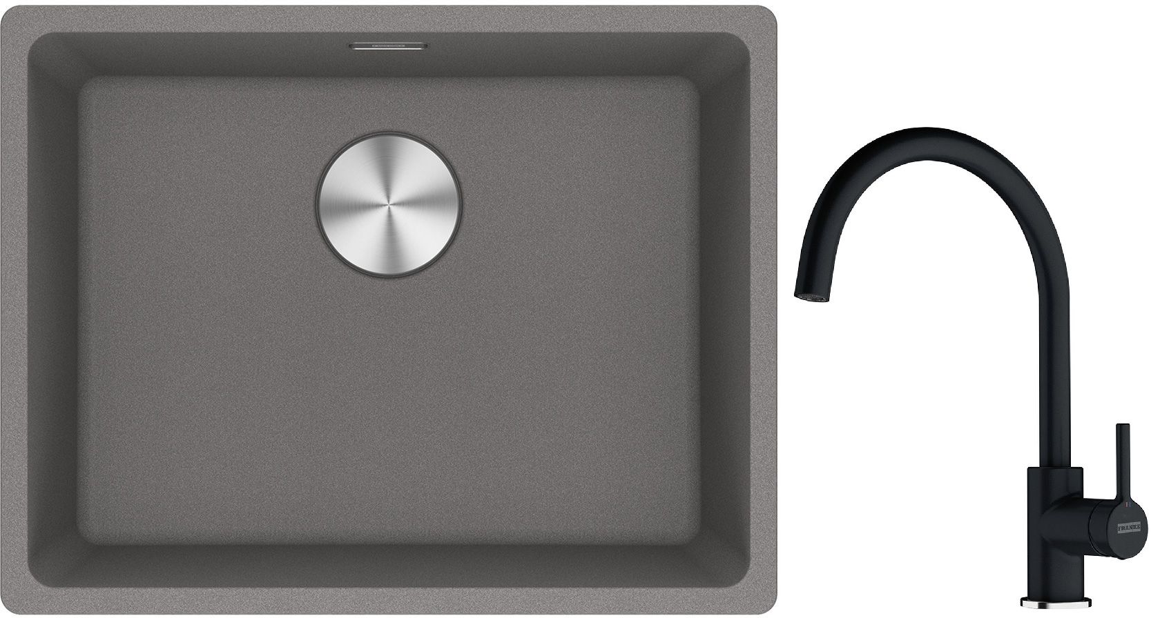 Set lavello in granito Franke Maris 125.0686.717, rubinetto da cucina Franke Lina 115.0626.020