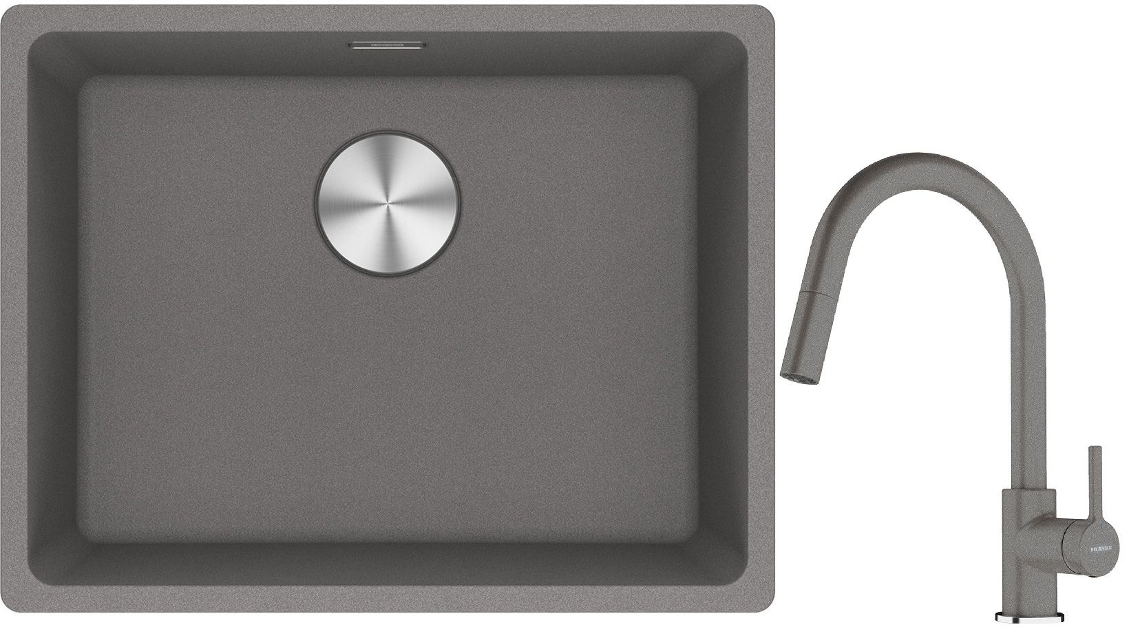 Set lavello in granito Franke Maris 125.0686.717, rubinetto da cucina Franke Lina 115.0626.057