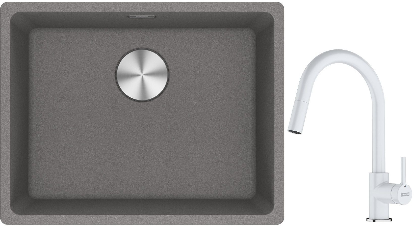 Set lavello in granito Franke Maris 125.0686.717, rubinetto da cucina Franke Lina 115.0626.081