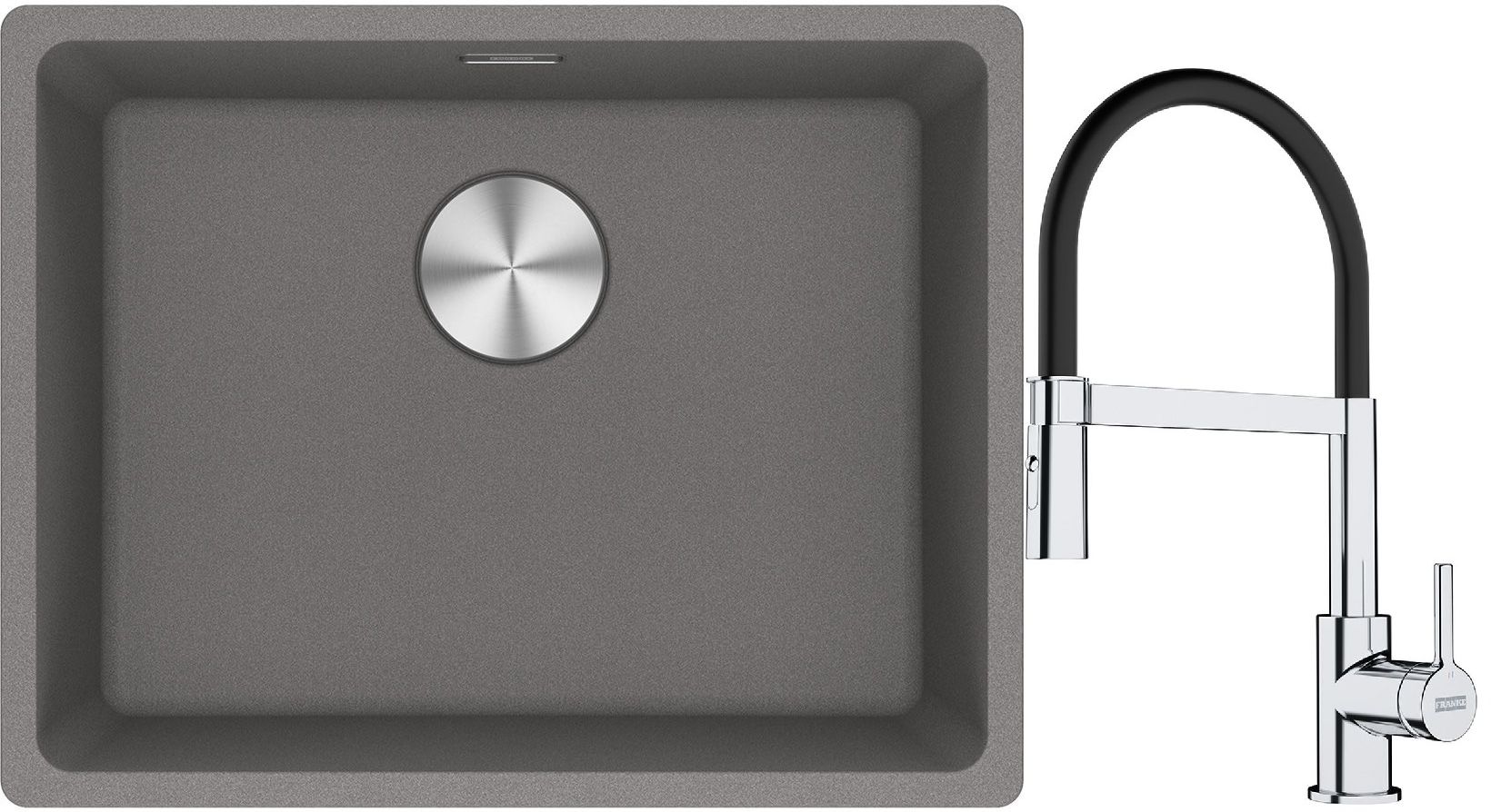 Set lavello in granito Franke Maris 125.0686.717, rubinetto da cucina Franke Lina 115.0626.085