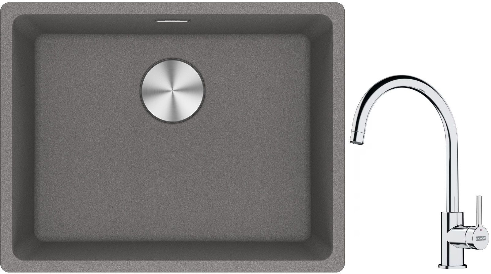 Set lavello in granito Franke Maris 125.0686.717, rubinetto da cucina Franke Lina 115.0693.228