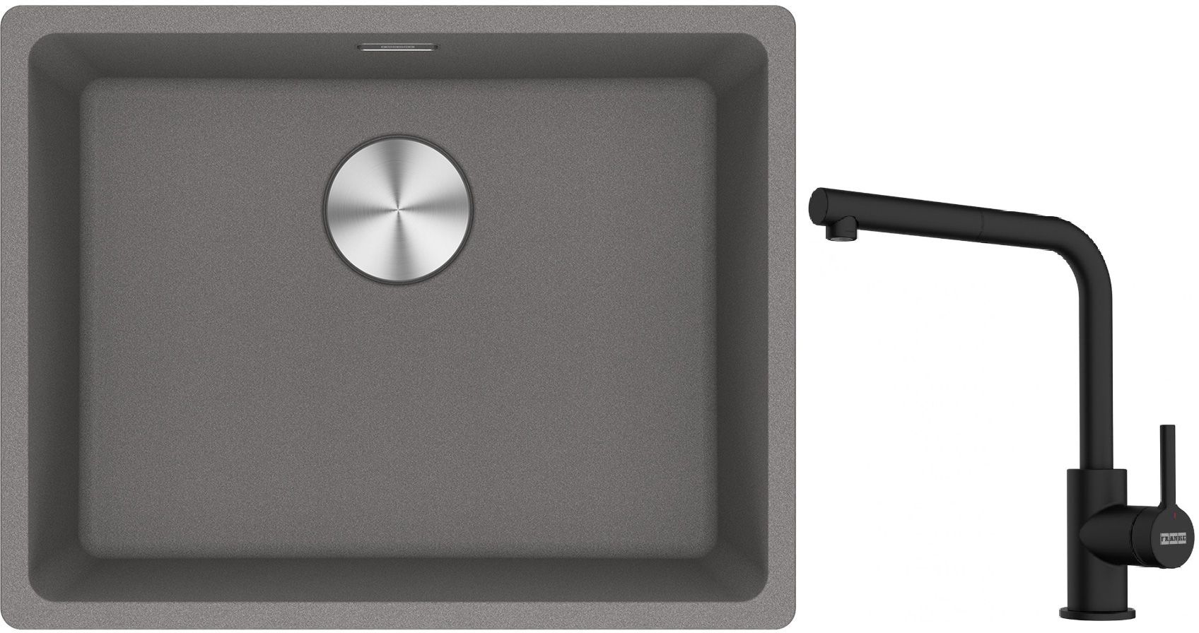 Set lavello in granito Franke Maris 125.0686.717, rubinetto da cucina Franke Lina 115.0712.435