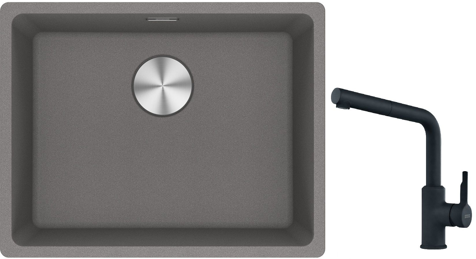 Set lavello in granito Franke Maris 125.0686.717, rubinetto da cucina Franke Urban 115.0627.523