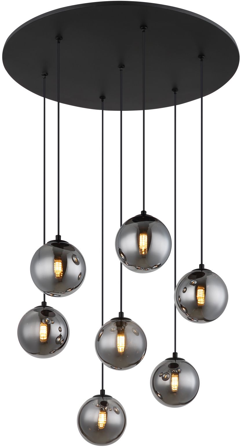 Globo Lighting Riha lampada sospesa 6x3.5 W nero-fumé 56133-7H