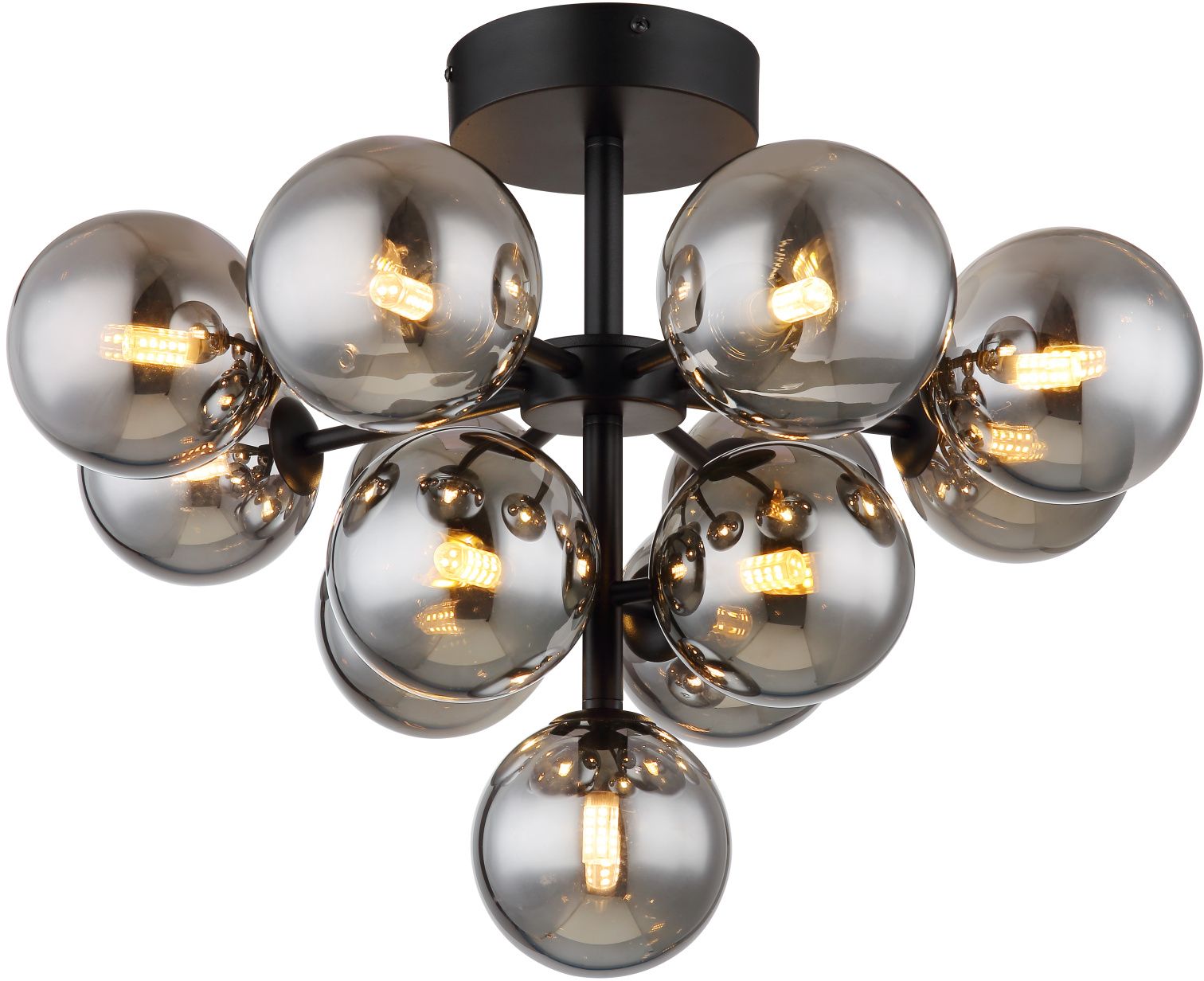 Globo Lighting Grappy lampada da soffitto x5 W nero-fumé 56143-13D