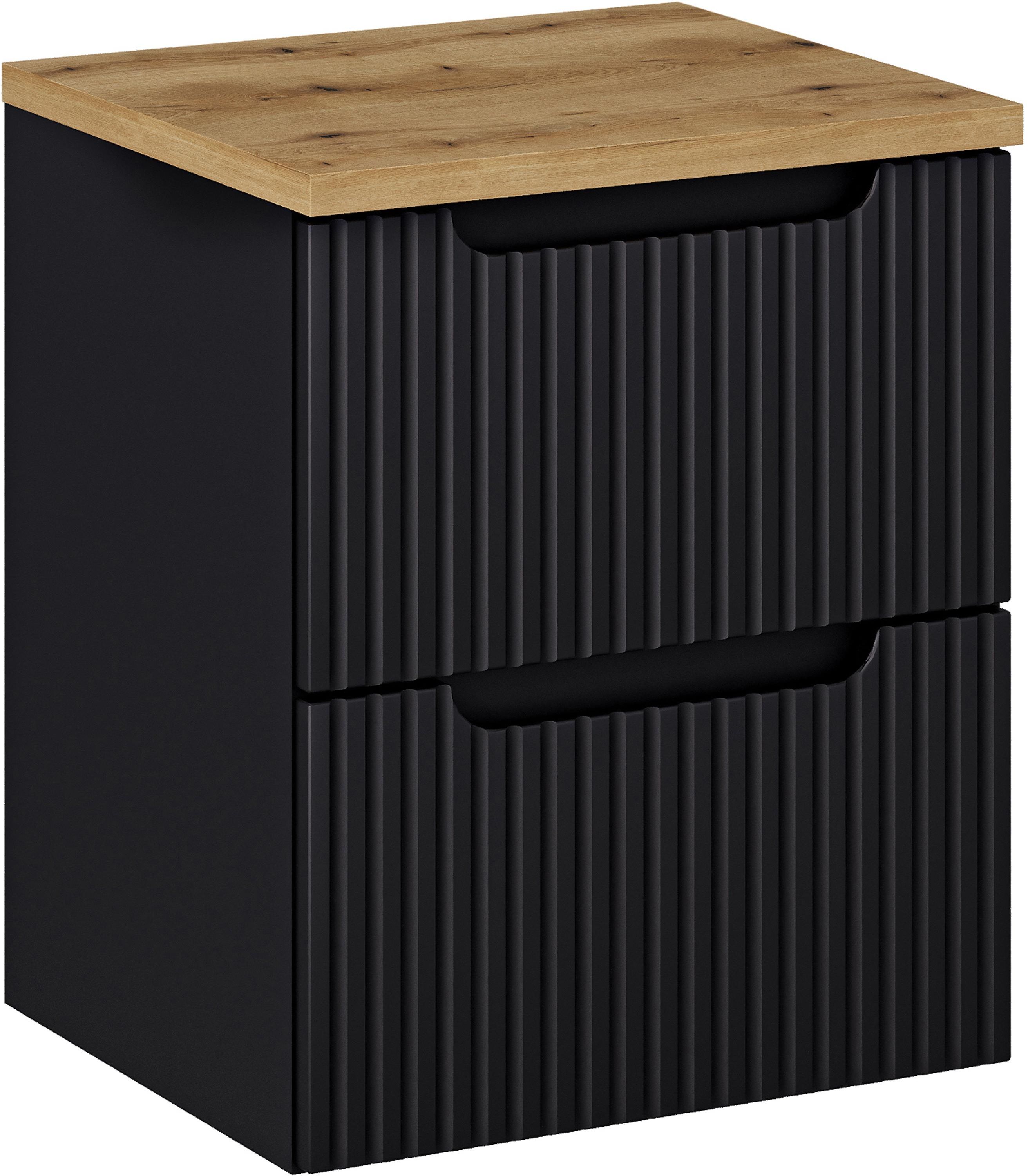 Set armadietto Comad Nova Black NOVA BLACK D2 82-50-2S, piano Comad Nova Oak NOVA OAK A 89-50