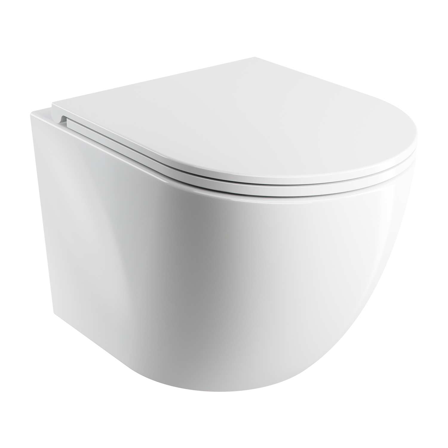 Omnires Ottawa vaso wc con copriwater a discesa lenta sospeso senza brida con scarico a vortice bianco lucida OTTAWASPMWBP