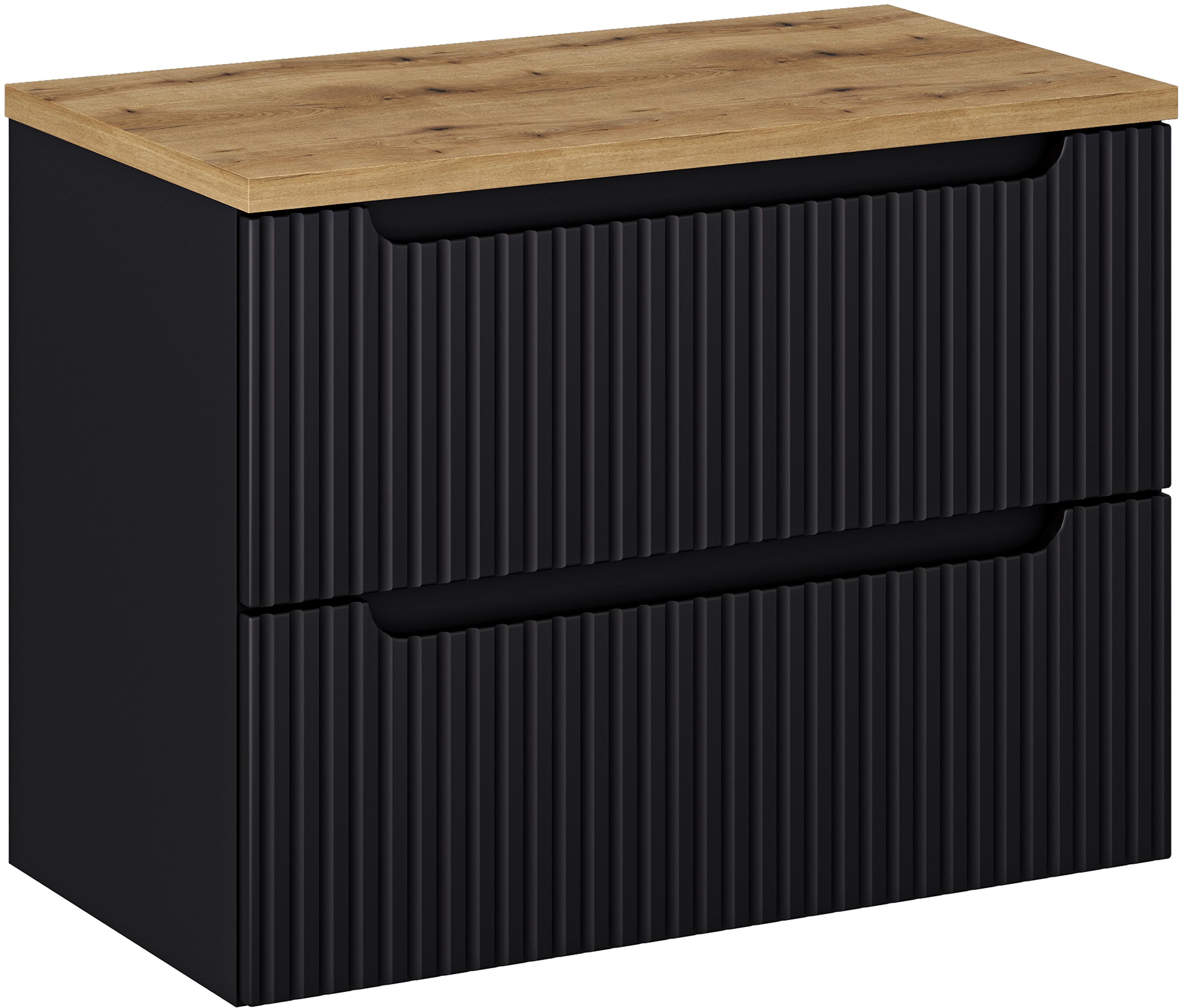 Set armadietto Comad Nova Black NOVA BLACK D2 82-80-2S, piano Comad Nova Oak NOVA OAK A 89-80