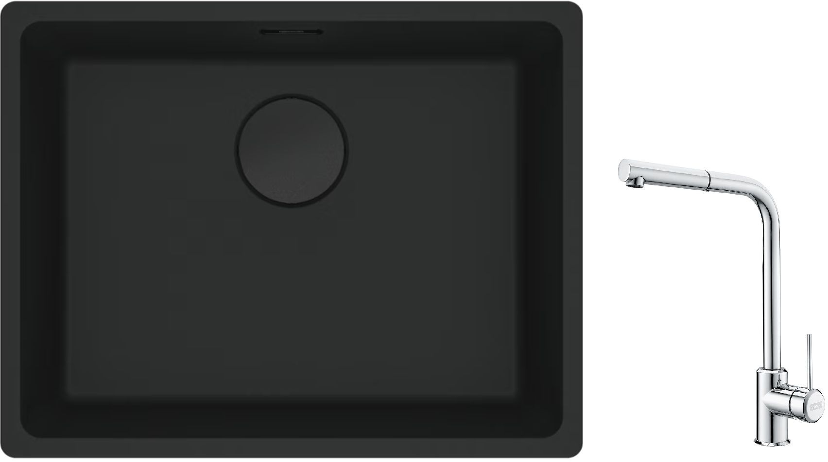 Set lavello in granito Franke Maris 125.0697.759, rubinetto da cucina Franke Sirius Side 115.0668.280