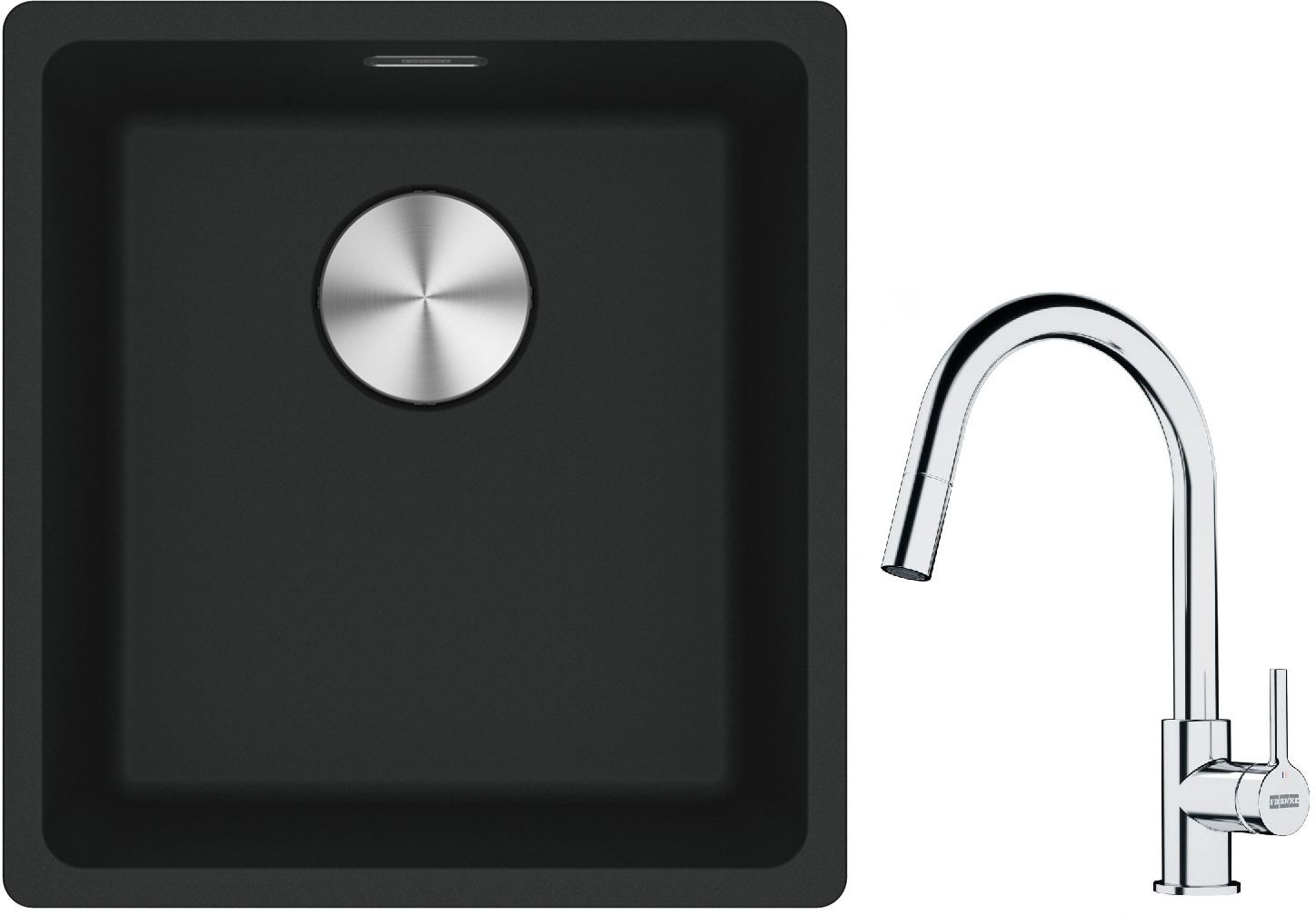 Set lavello in granito Franke Maris 125.0687.248, rubinetto da cucina Franke Lina 115.0693.229
