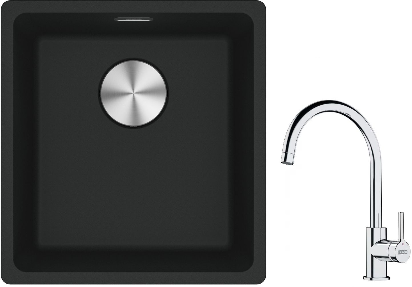 Set lavello in granito Franke Maris 125.0687.248, rubinetto da cucina Franke Lina 115.0693.228