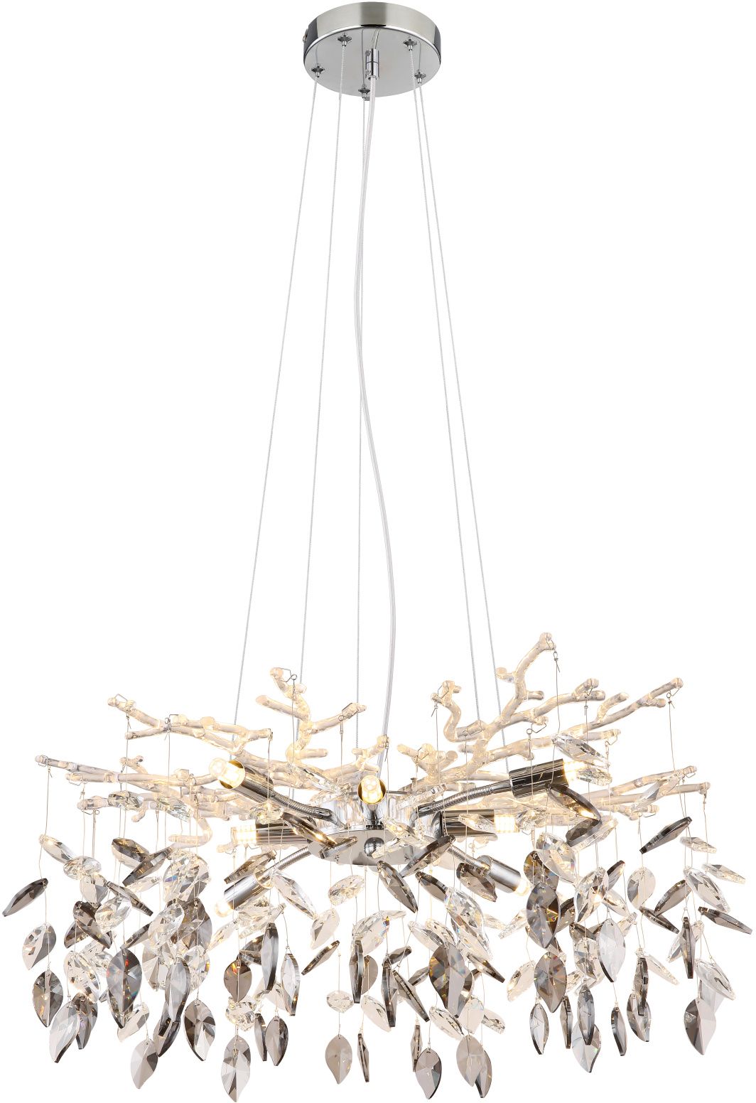 Globo Lighting Danna lampada sospesa x8 W cromo-fumé 64133-8